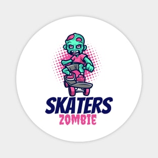 Zombie riding skate cute zombie design Magnet